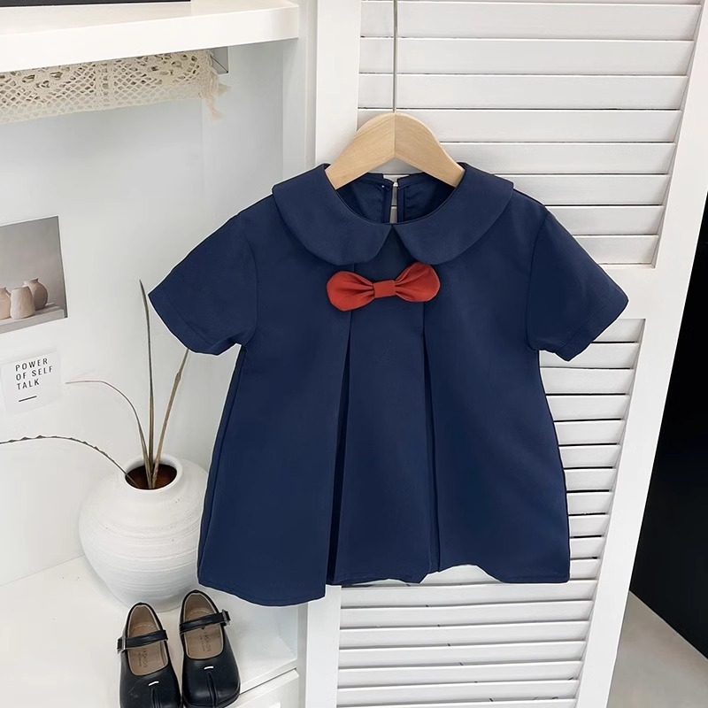 Super literary!  2025 Japanese college style baby girl jk bow tie cute bow uniform short sleeve princess skirt