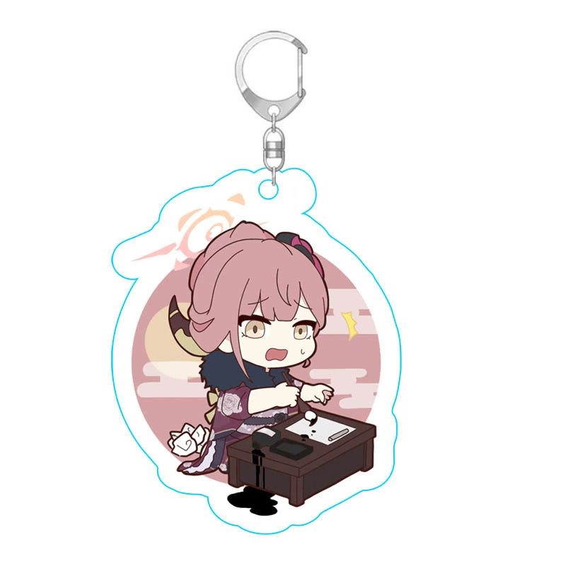 Anime Blue Files Peripheral Keychains Blue Files Acrylic Pendant Animation Keychain