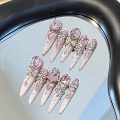 【爆闪鸽子蛋】鎏金纯手工穿戴甲高级可拆卸网红爆款重工奢华水滴