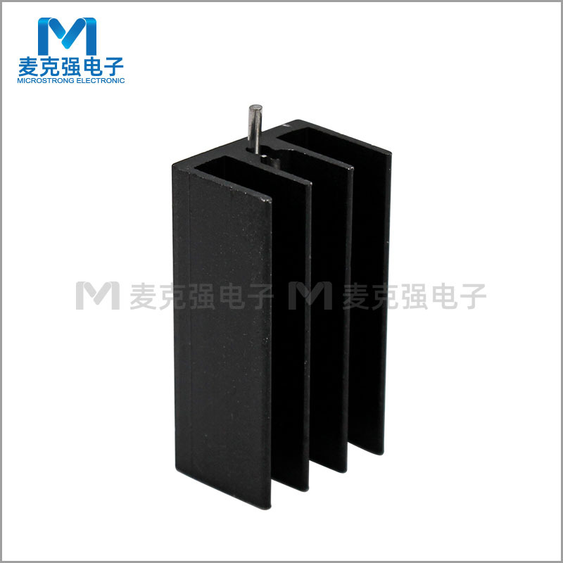 铝散热器16*12*30mm单针单孔 孔距23.5/25mm 黑色/本色散热片