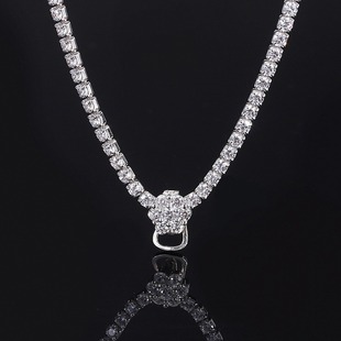High-set full diamond simulation diamond necklace universal chain sweater chain imported high carbon diamond high-grade universal necklace