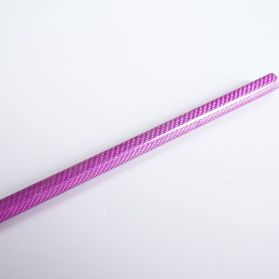 厂家批发碳纤维卷管斜纹玫红色批发  碳纤维卷管切割定制尺寸