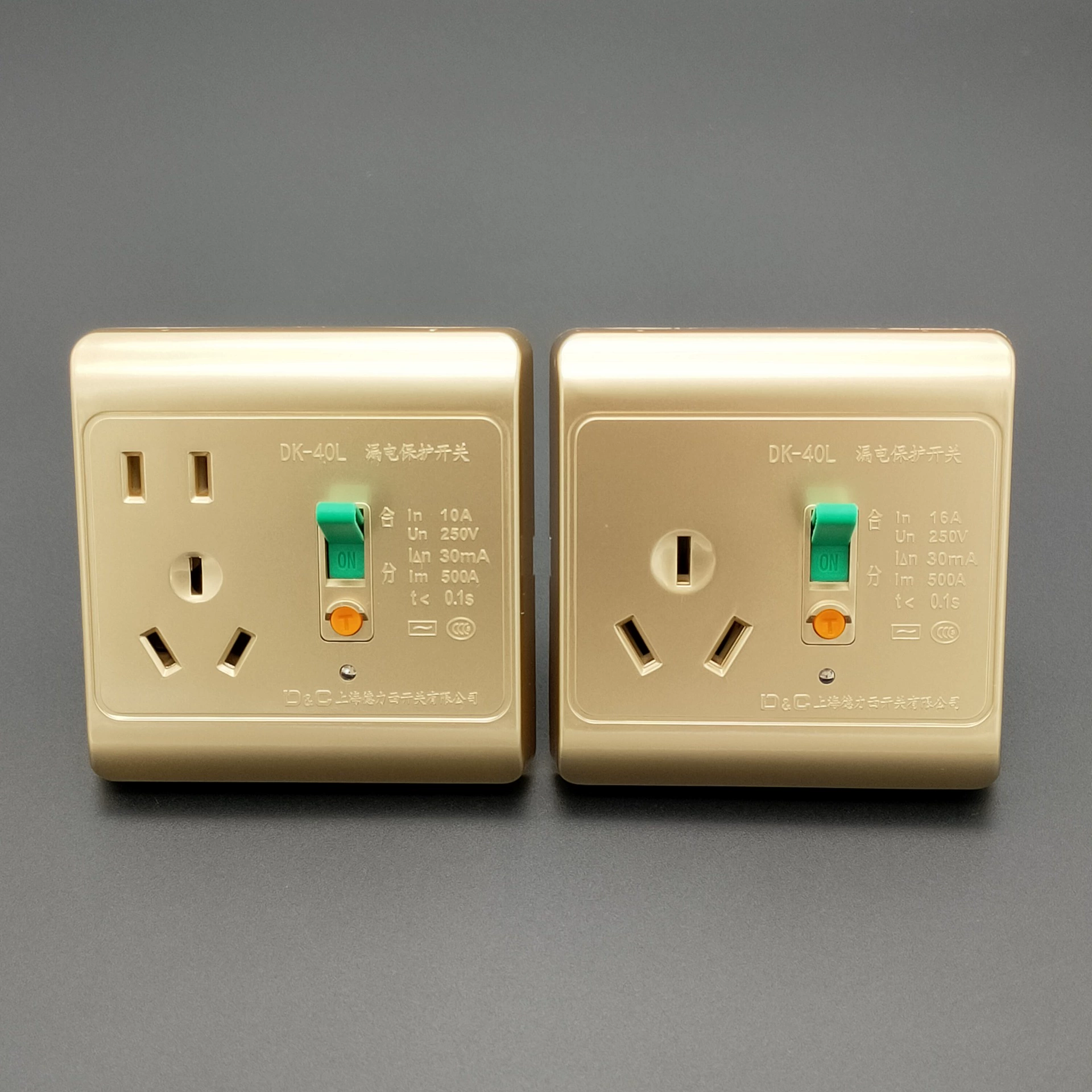 Золотой тип 86, скрытый настенный выключатель защиты от утечек, 10 А/16 А, мощная розетка для защиты от утечки водонагревателя кондиционера