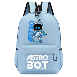 Aliexpress Hot Selling Space Robot Astro Bot Printed Cartoon Children's School Bag Middle School Backpack