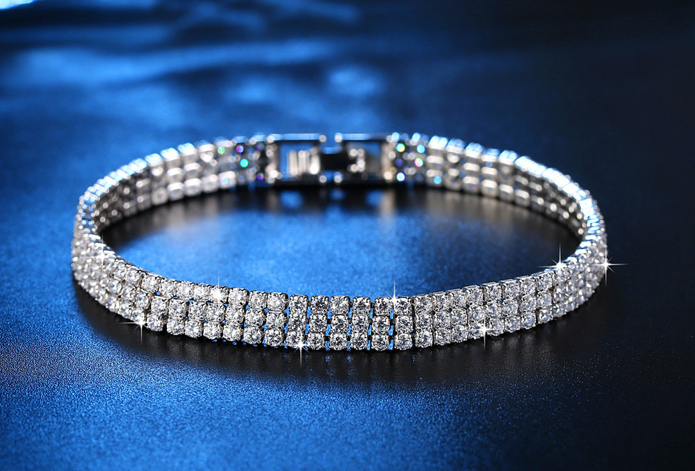 Bracelet en strass élégant bracelet chaîne élastique femme_voghion.com