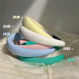 甜美少女糖果色高颅顶海绵发箍简约百搭马卡龙色系宽边洗脸发卡