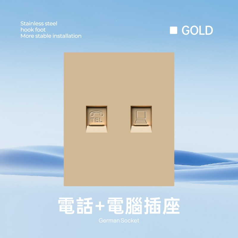 Interruptor y Tomacorriente de Pared Ultrafino Estándar Europeo de Bronce de Estaño y Fósforo Mecánico para Pared image 22