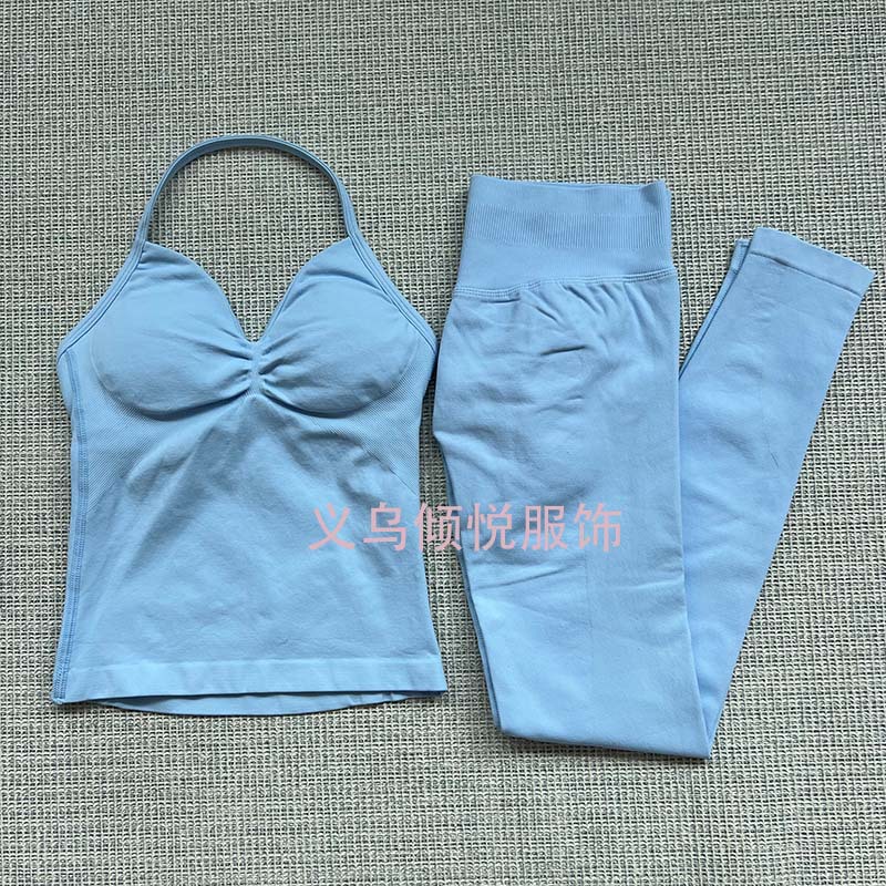 AliExpress venta caliente DFYNE nuevo fitness yoga traje deportivo chaleco halter sujetador pantalones cortos traje mujer