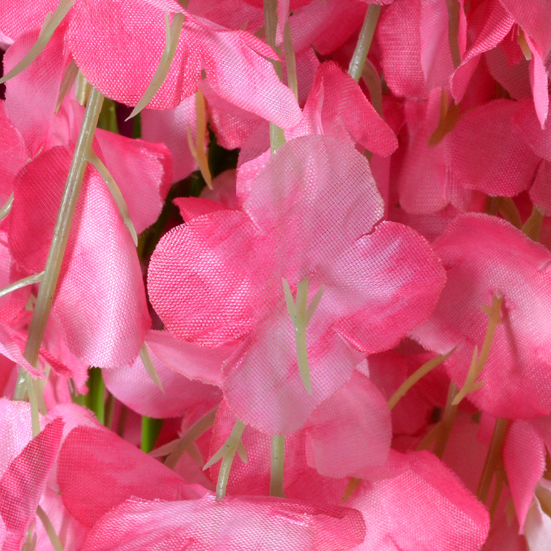 Flores de simulación 6 hojas de cifrado wisteria petal de feijano flor de arco de boda decoración de flores falsas de caña violeta