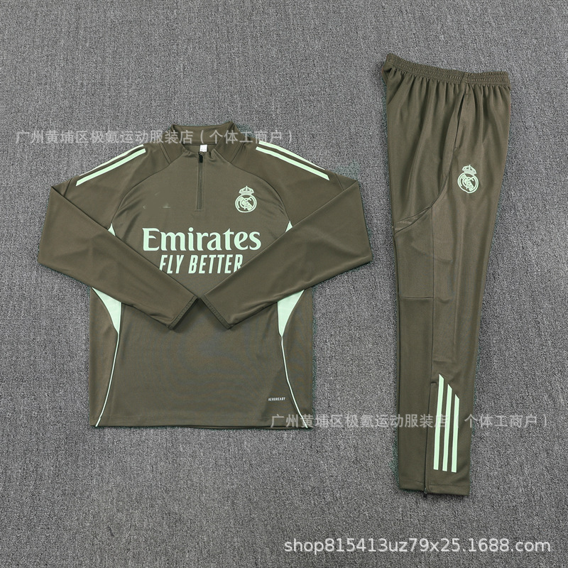 足球训练服皇马半拉链长袖球衣秋冬卫衣批发 Real Madrid Jersey|undefined