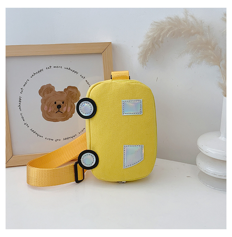 Niños Lienzo Color Sólido Lindo Hilo De Coser Cuadrado Cremallera Bolsas De Hombro display picture 28