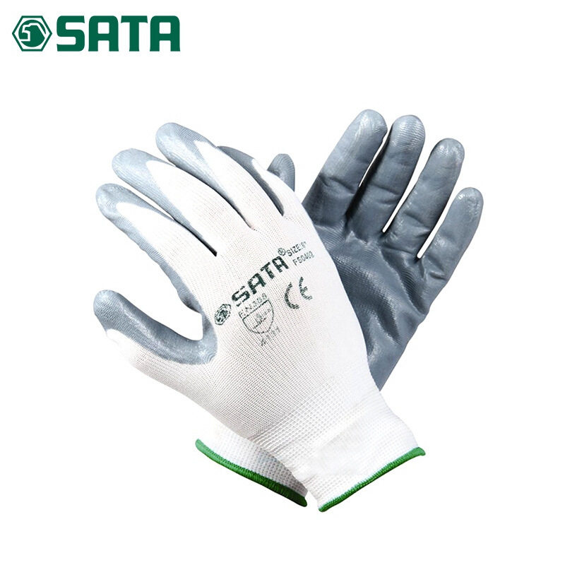 世达FS0402 工业防护防滑耐磨劳动劳保工作手套丁腈干活掌浸手套
