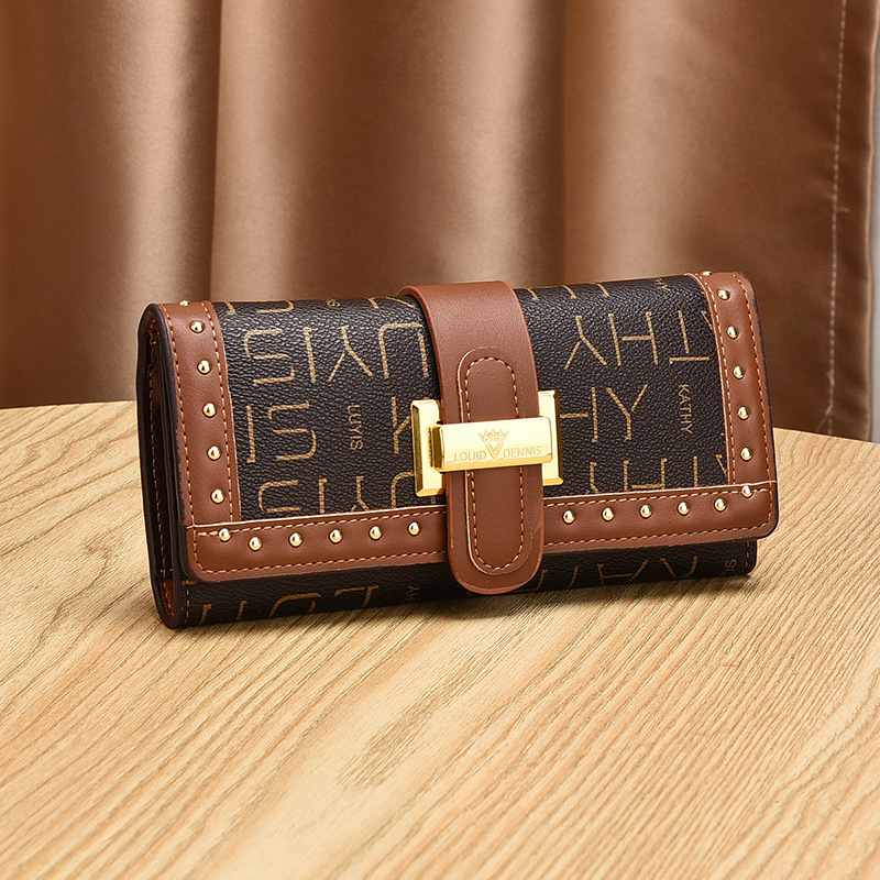 Cross-border 2025 New Model Women's Wallet Multifunctional Vintage Coin Purse Long Letter Phone Bag for Women Manufacturer