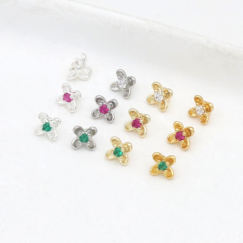 Color-Preserving 18K Real Gold Micro-Inlaid Zirconia Osmanthus Flower Bud Pendant DIY Handmade Jewelry Bracelet Necklace Beads D179 Color-Preserving 18K Real Gold Micro-Inlaid Zirconia Osmanthus Flower Bud Pendant DIY Handmade Jewelry Bracelet Necklace Beads D179