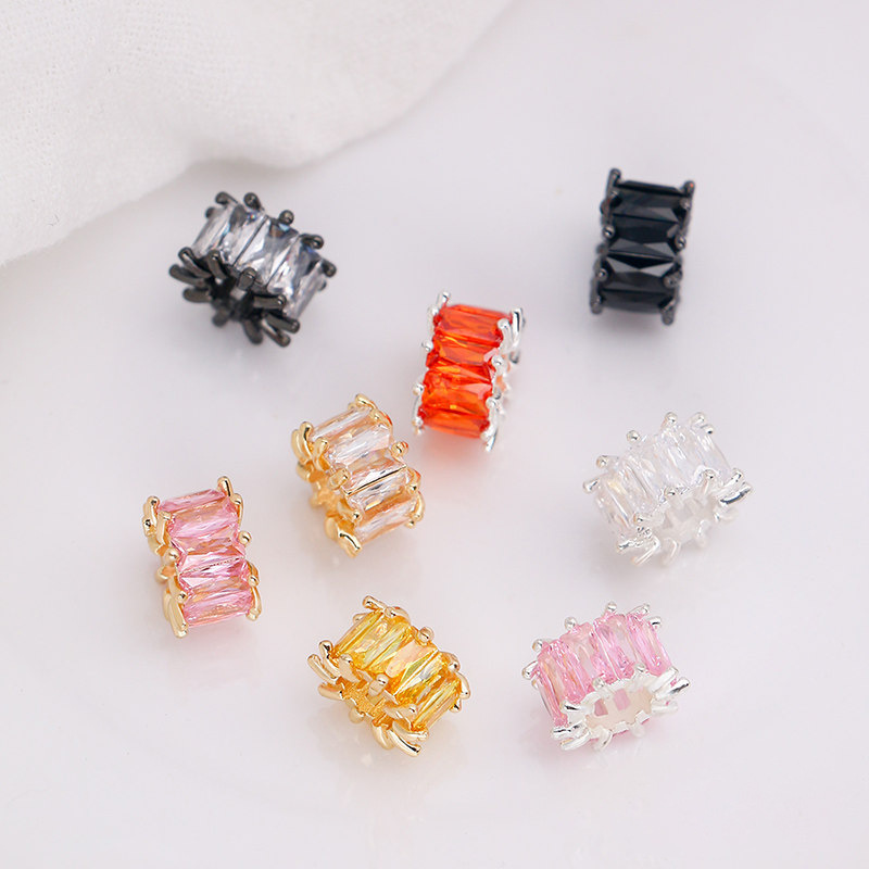 18K Gold-Plated Copper Color-Preserving Spacer Beads Handmade Loose Beads DIY Bracelet Necklace Crystal Pearl Spacer Beads Jewelry Accessories