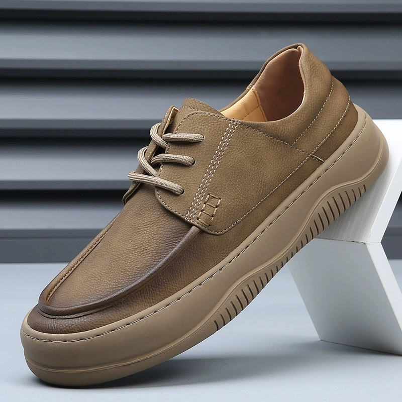 Весенне-летняя новая мужская обувь, дышащие кожаные туфли в британском стиле в стиле ретро, модная мужская универсальная повседневная обувь с отверстиями в стене