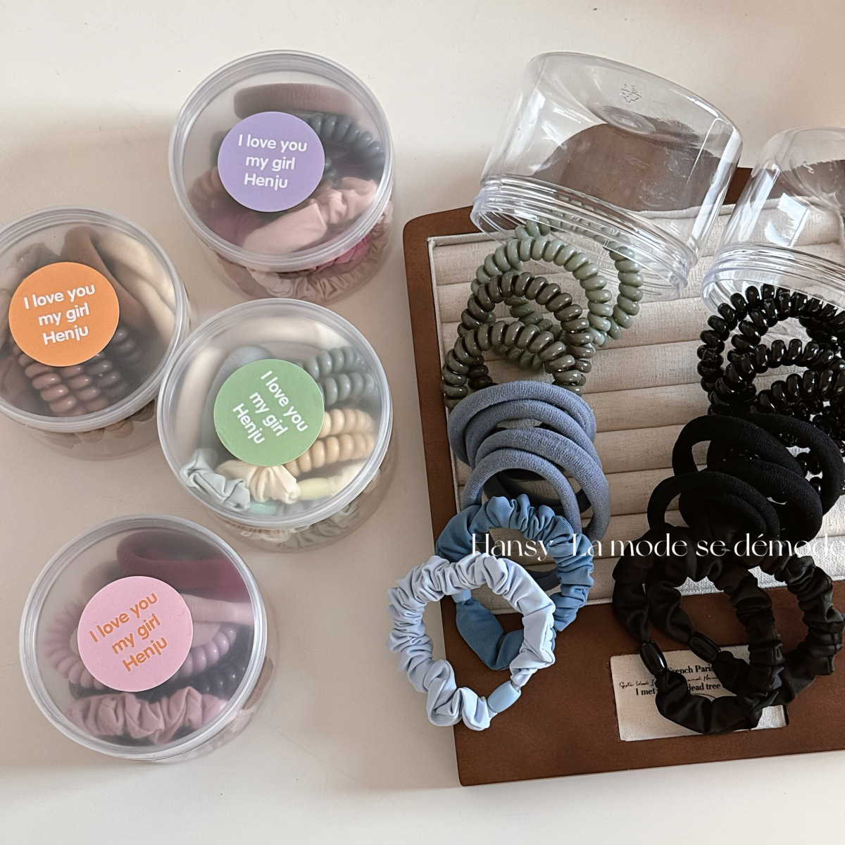 Diez piezas en caja simple doblado línea telefónica bobina de cabello 2024 nuevo versátil de alta elasticidad correa de correa duradera