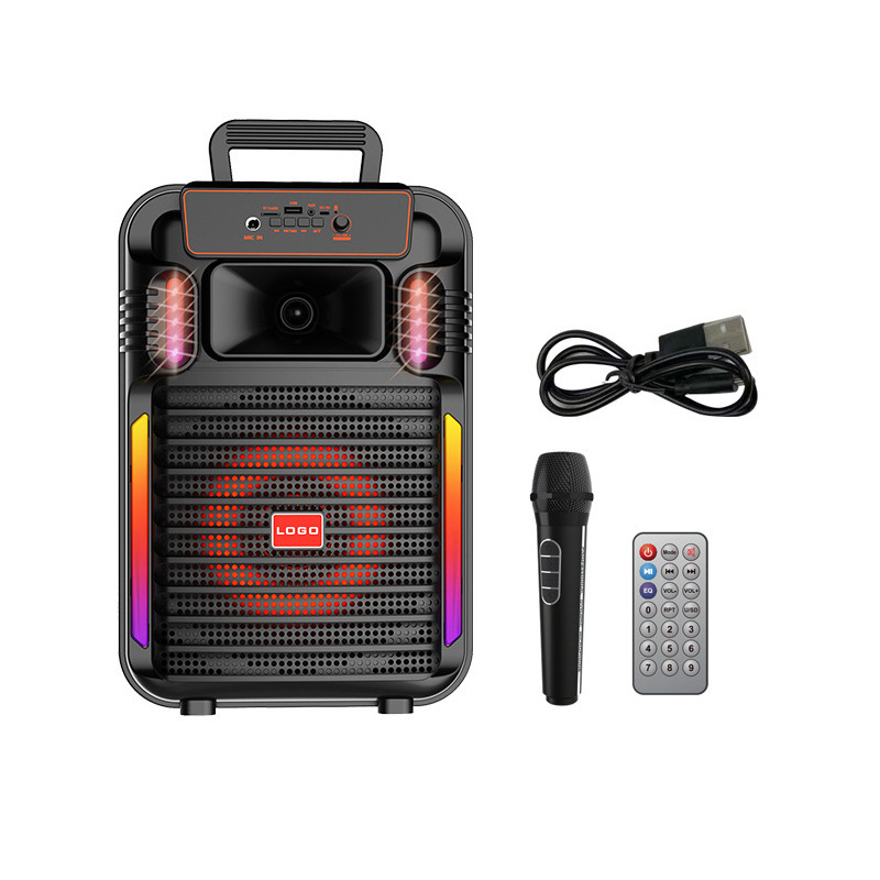 40W 10inch Trolley Bluetooth Speaker with Single Microphone USB Outdoor Party Party Mini Home Ktv Audio