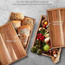 木制披萨面团盒厨房天地盖式多功能收纳盒面团防护容器托盘