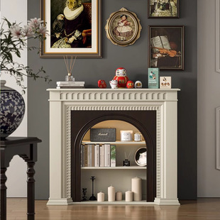 French Cream Style Solid Wooden European Style Arch Wall Hob Cabinet Decorative Cabinet American Style Living Room Side Entrance Fireplace Entrance