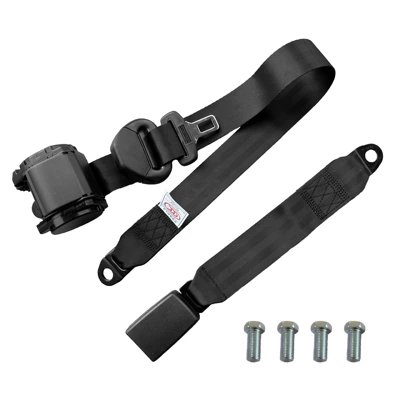 Car seat belt – Locking Safety Belt 3C - black-d9k335cm-all-inclusive-webbing-basescrews-conventional-packaging-base-and-retractor-packed-separately