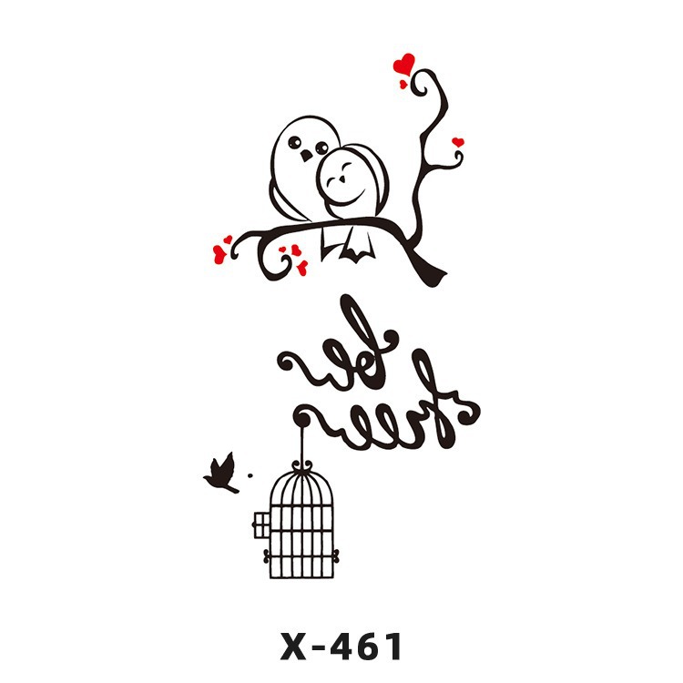 Arco de flor pequeña pegatinas de tatuaje fresco 3D dibujos animados transfronterizo Henna rosa impermeable texto en inglés pegatinas de tatuaje