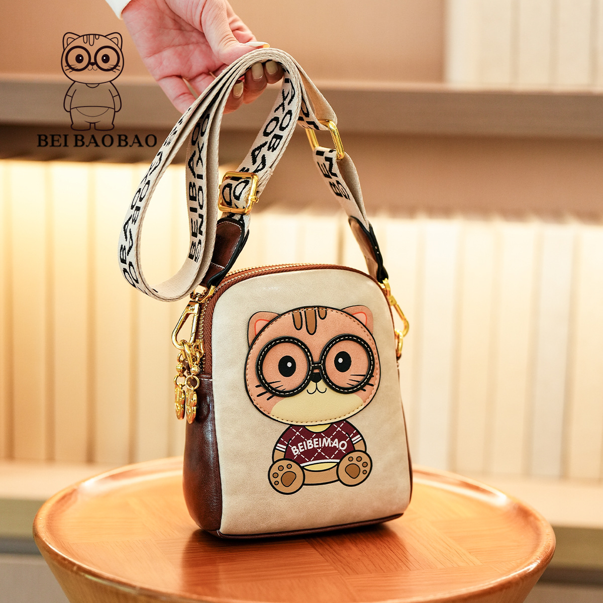 North Bag Source Factory Cross-Border New Commuter Simple Single Shoulder Crossbody Trendy Bag Women's Bag Cartoon Phone Bag