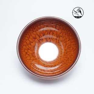 Jianyang Jianyao Jianzhan Raw Mine Original Glaze Red Feather Partridge Type All-Hand High Temperature Fired Tea Tasting Cup Kung Fu Tea Cup