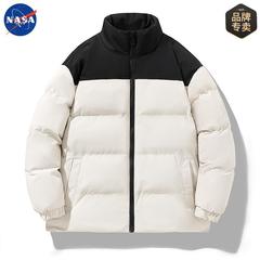 NASA品牌冬季保暖棉服男士立领宽松拼色石墨烯棉衣情侣棉袄子外套