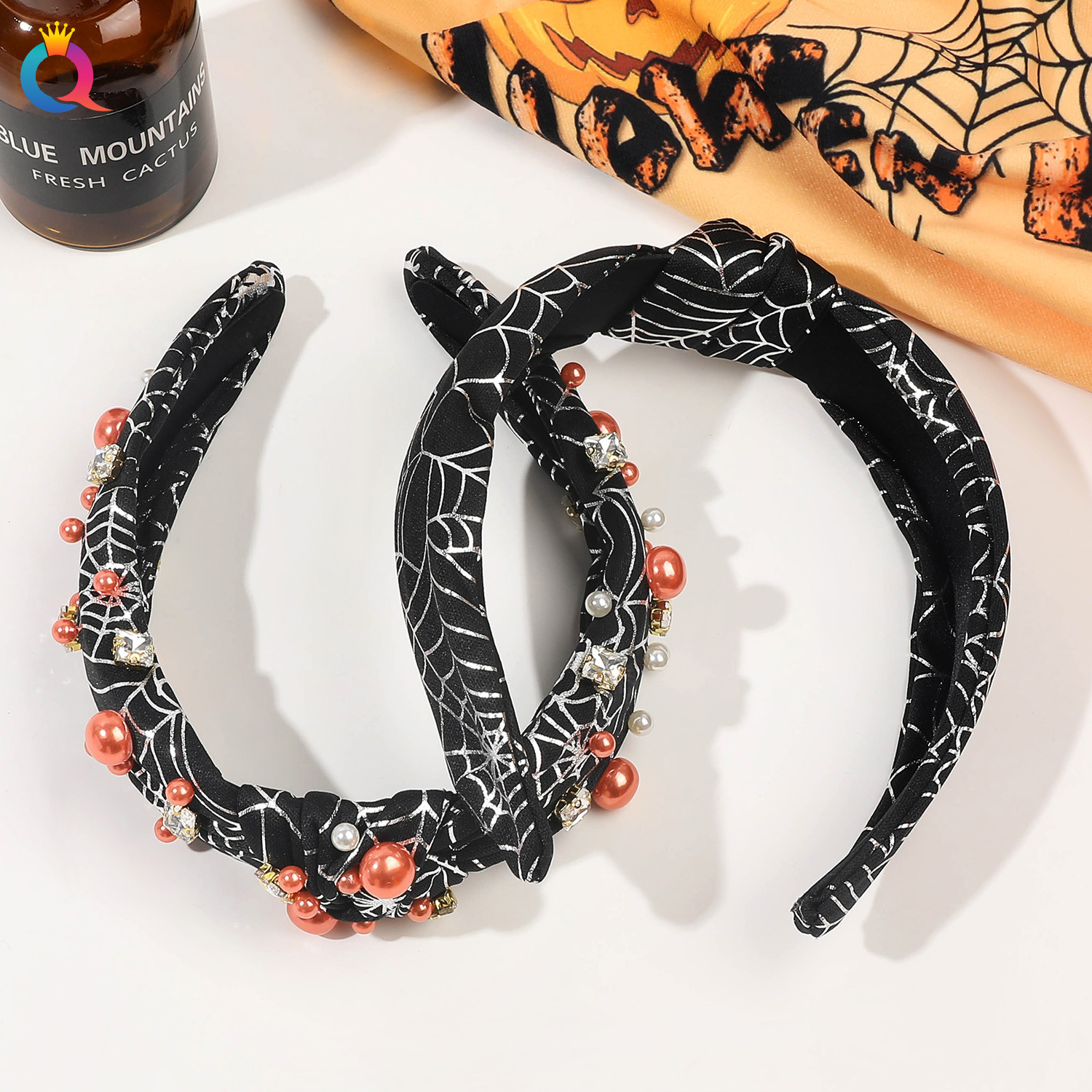 190g Weight Hair Band Hair Accessories Type Pearl Inlay Material 1 Piece Quantity Holiday, Festival Occasion Halloween Festival Skull Pattern Women's Gender Streetwear Style Streetwear Women's Skull Pearl Hair Band 3