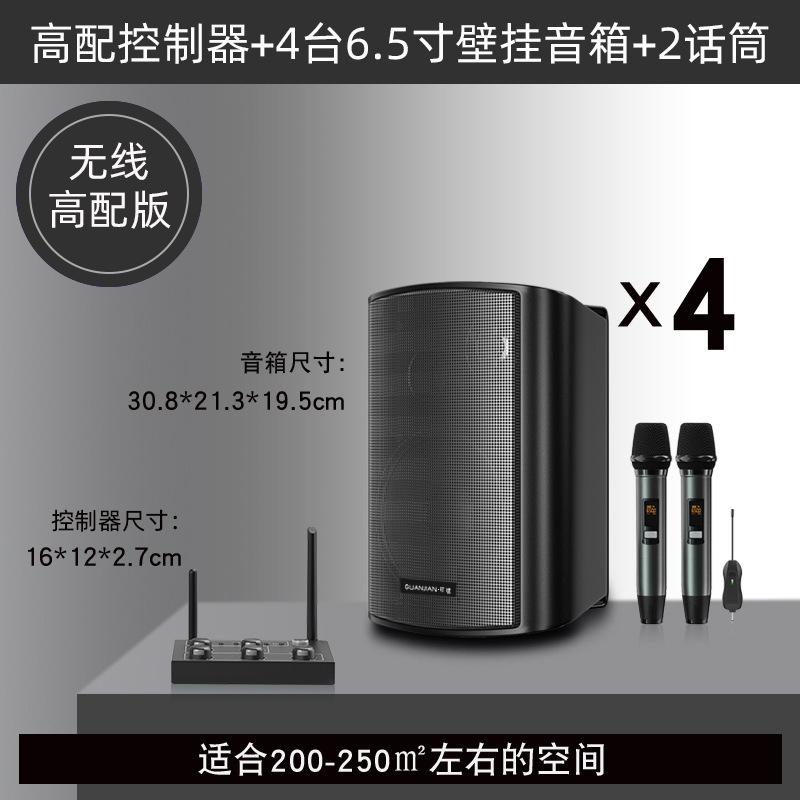 壁挂无线音响店铺舞蹈教室餐厅健身房会议室商用音箱组合套装|undefined