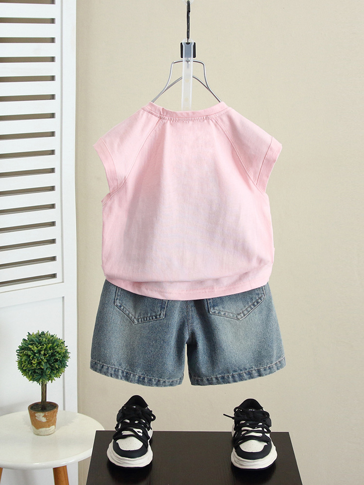 7172 Ropa infantil, conjunto de verano para niños, chaleco sin mangas elegante para niños, ropa de verano fresca para niños, novedad 2026