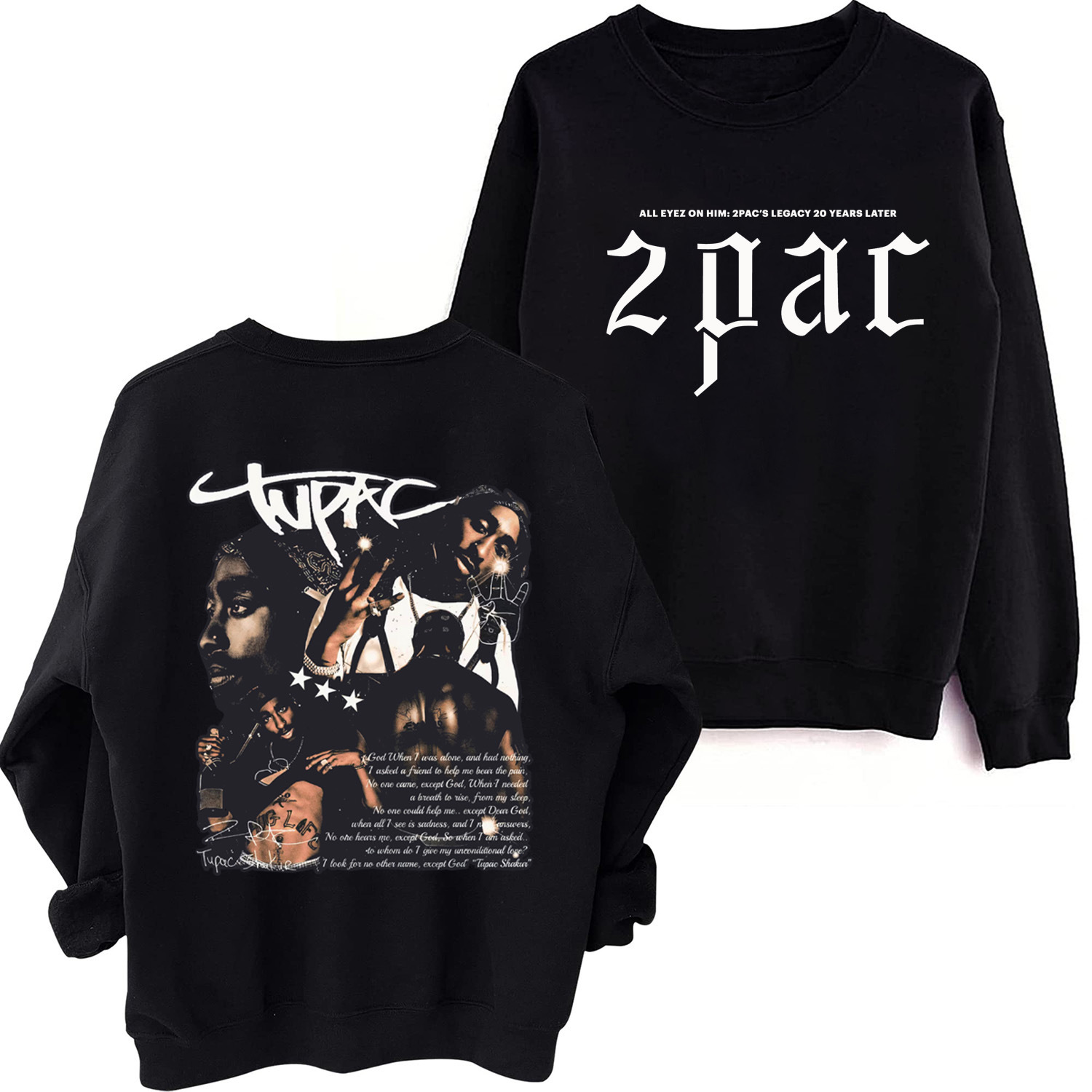 Tupac Shakur 2pac Sweatshirt Harajuku Round Neck Long Sleeve