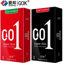 GOK品牌001避孕套10只外贸货成人情趣用品光面颗粒计生性用品批发