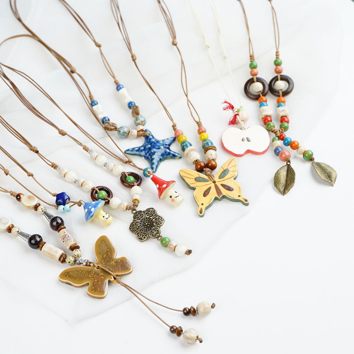Ethnic trend geometric long pendant