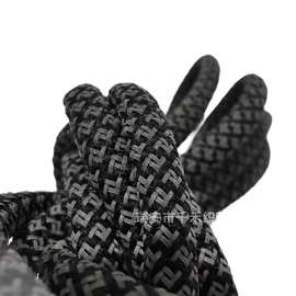 5mm黑网状纹理圆绳花色反光加密包芯绳帽绳鞋带裤腰绳厂家现货