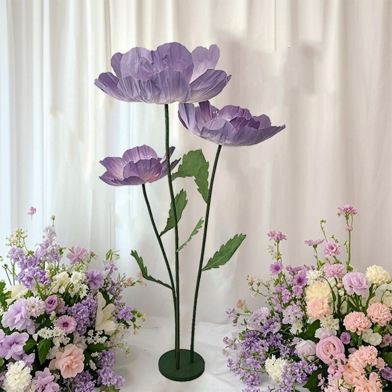 New Giant Poppy Paper Art Flowers for Mall Window Displays, Stage Decorations, Wedding Arrangements, Large-Scale Realistic Decorative Floral Art New Giant Poppy Paper Art Flowers for Mall Window Displays, Stage Decorations, Wedding Arrangements, Large-Scale Realistic Decorative Floral Art
