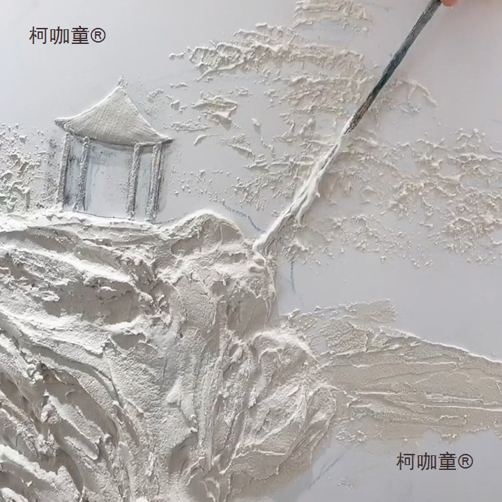 浮雕绘画雕塑膏抖师佳佳雕塑墙面粉壁画材料颜料立体创意浮麦太保