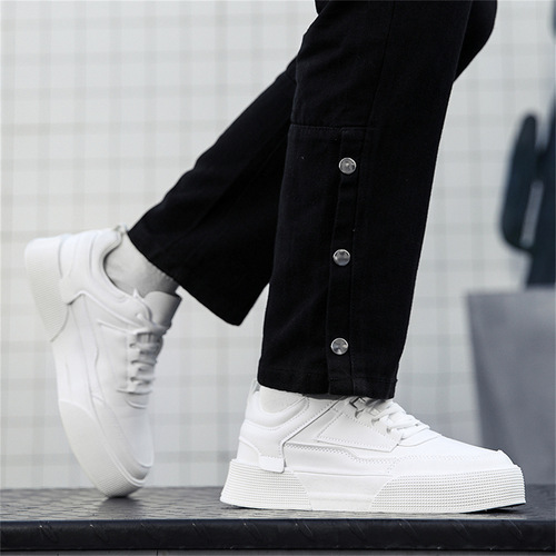 New Men's Casual Sports Running White Leather Face Shoes Trendy Versatile Student Shoes for Women Wholesale