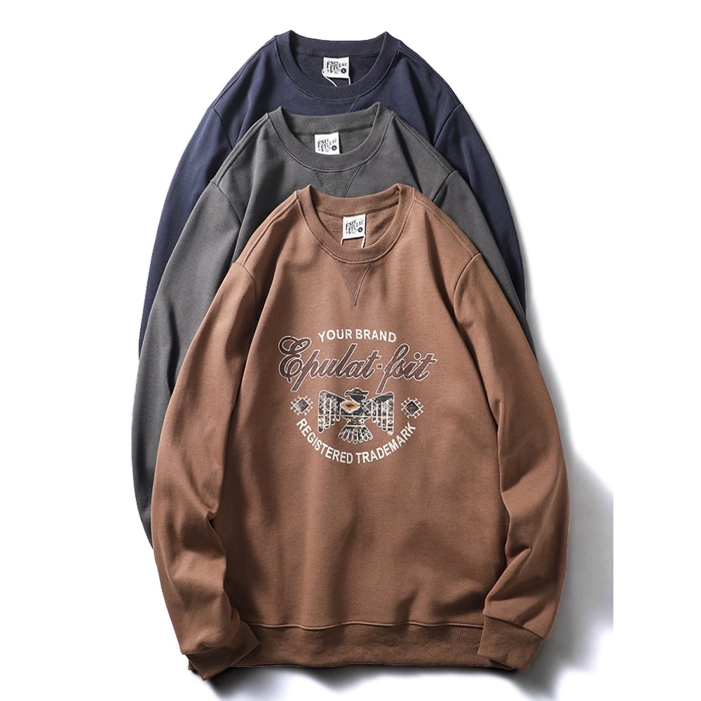 Американский ретро персонализированный свитер с принтом мужской прилив без шапки с круглым вырезом