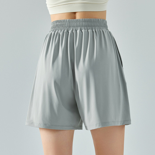 Original yarn cool sun protection sports shorts women's micro-wide elastic ice silk loose five-point wide-leg pants fitness sun protection shorts