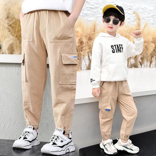 Boys' Long Pants  New Model Medium & Large Kids Casual Pants Spring & Autumn Boys' Work Pants Loose Children's Pants Fashion