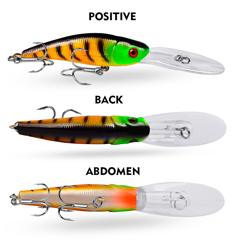 Shallow Diving Minnow Lures Hard Plastic Baits Bass Trout Fresh Water Fishing Lure