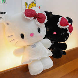新款天使恶魔款猫咪公仔毛绒玩具凯特猫玩偶抱枕抓机娃娃跨境批发