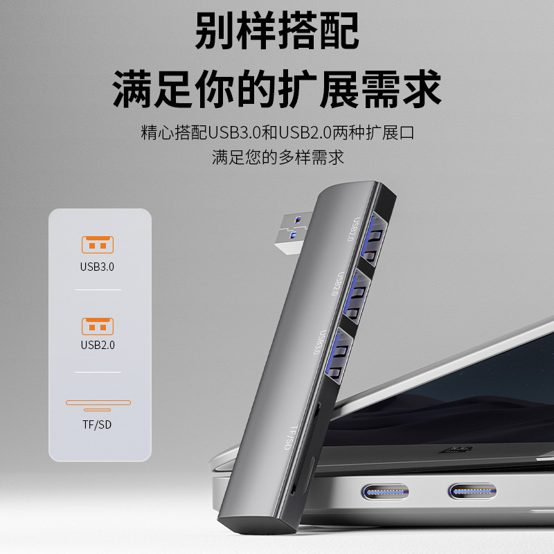 UGULINK 5-in-1 USB 3.0 High-Speed Dock for Computers, Tablets, Mouse, Keyboard, USB Flash Drive, TF/SD Card Reader