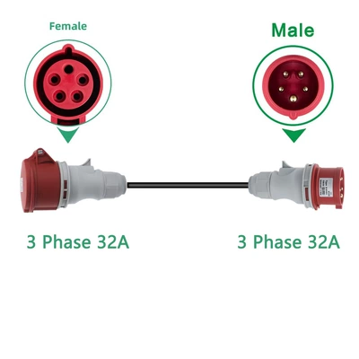 EV şarj adapterləri — Cee Female Adapter Charging Pile - three-phase-32a-seat-three-phase-32a-head