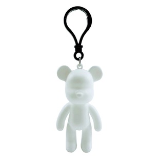 Factory direct fluid bear key chain white embryo violent bear diy handmade white embryo creative hand wholesale