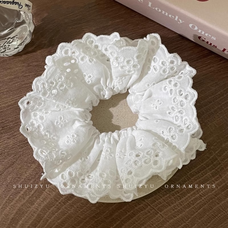 Zhao Lusi mismo estilo encaje intestino grueso banda para el cabello banda de goma de primavera cuerda para el cabello francés accesorios para el cabello accesorios para el tocado