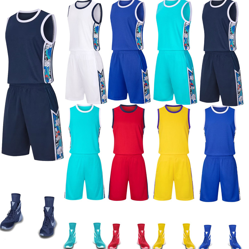 Basketball Jersey Men's Quick-Dry Sports Competition Team Uniform suit Printable Adult Children's Sublimation Basketball Suit