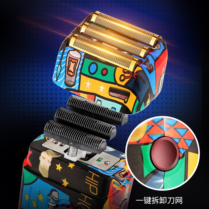 3-cuchillo eléctrico Red de vaivén hombres máquina de afeitar blanqueamiento dispositivo multifunción maquinilla de afeitar hogar Calvo pelo Clipper